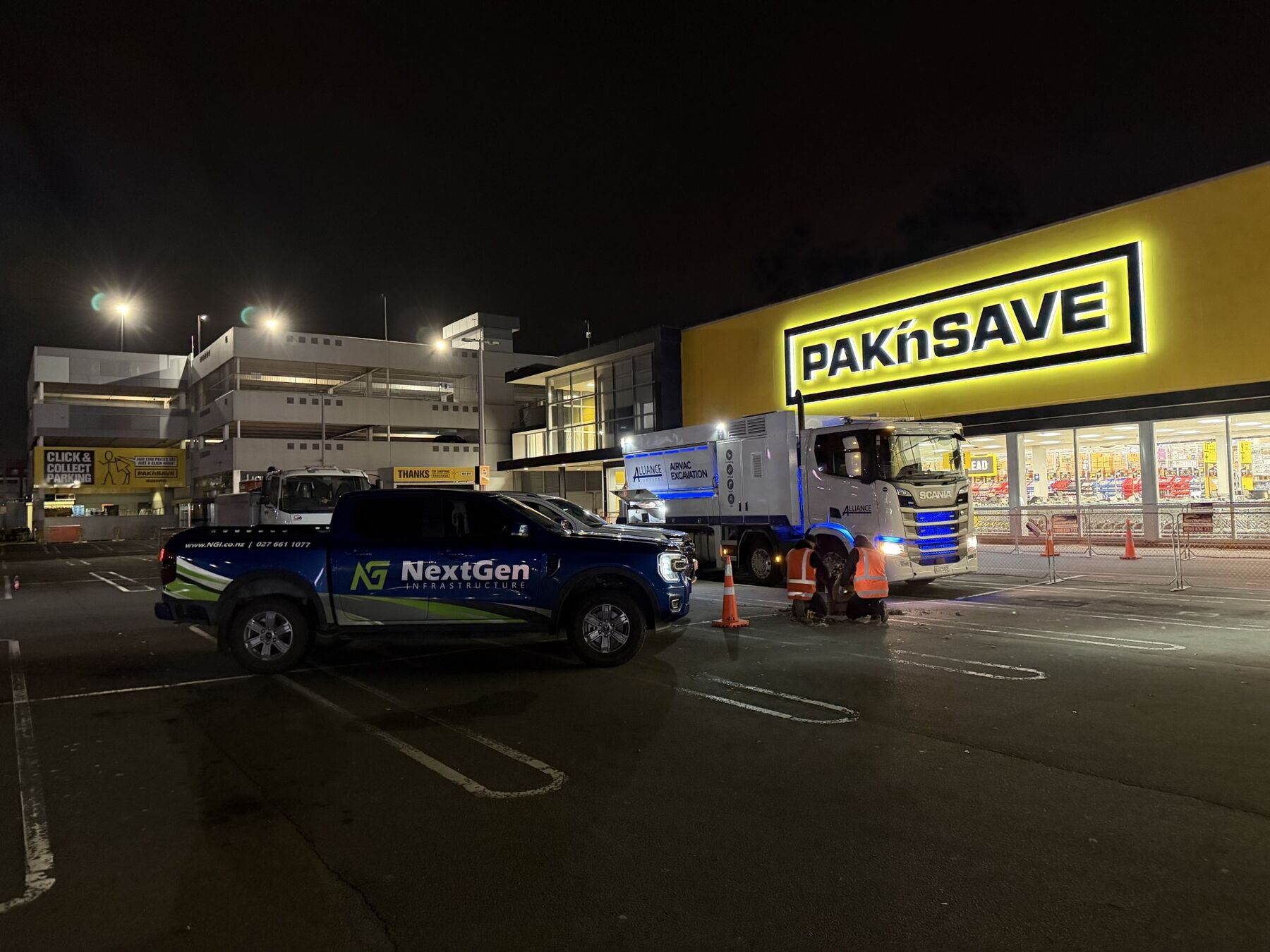 NGI crew on a civil contracting night shift